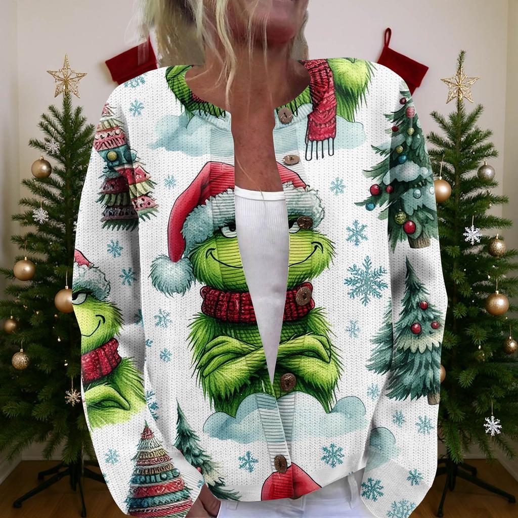 Women'S Christmas Sweater Cute Fun Christmas Sweater Fall And Winter Long Sleeve Knitted Sweater