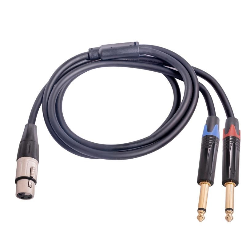 XLR Female to Dual 1/4 inch Y Splitter Cable,Female XLR to Double 6.35mm Mono TS Plug Mic Audio Converter Adapter Cord