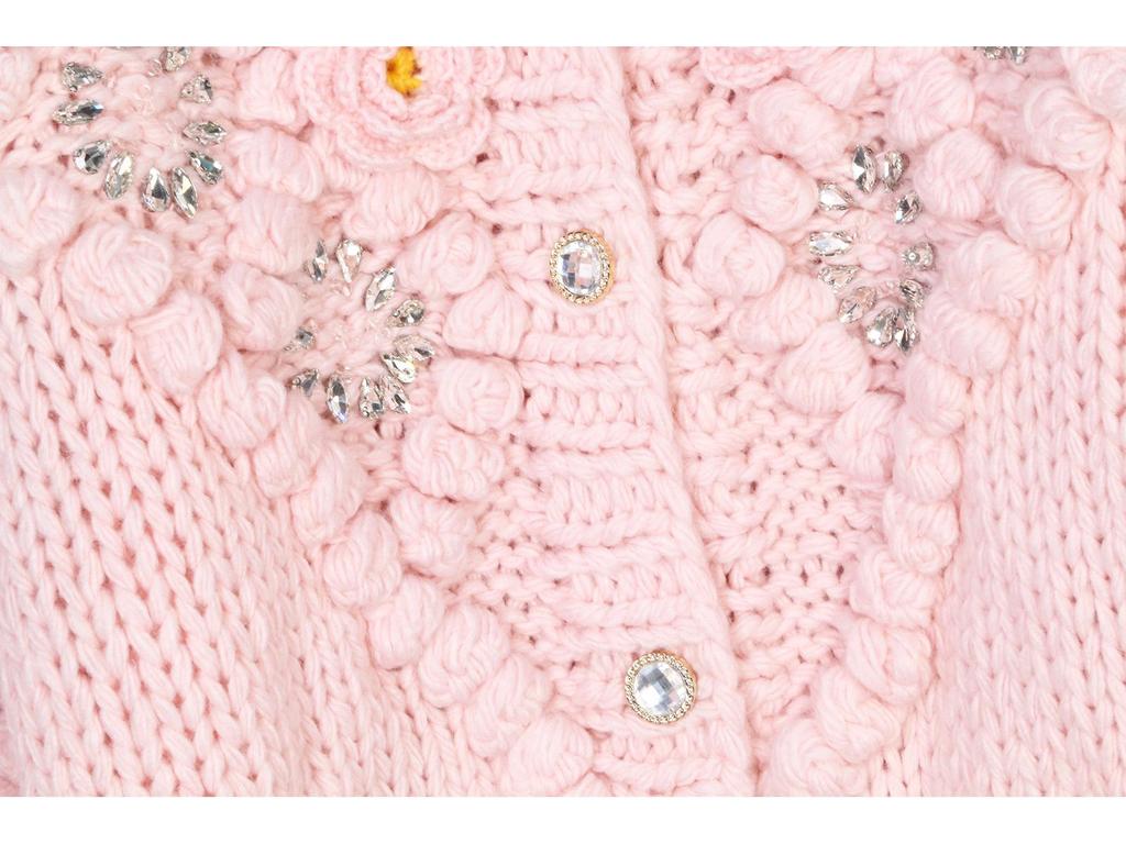 Hand-Crocheted Diamond Knit Women's Slimming Wool Cardigan - Soft, Gentle, Thick, and Stylish