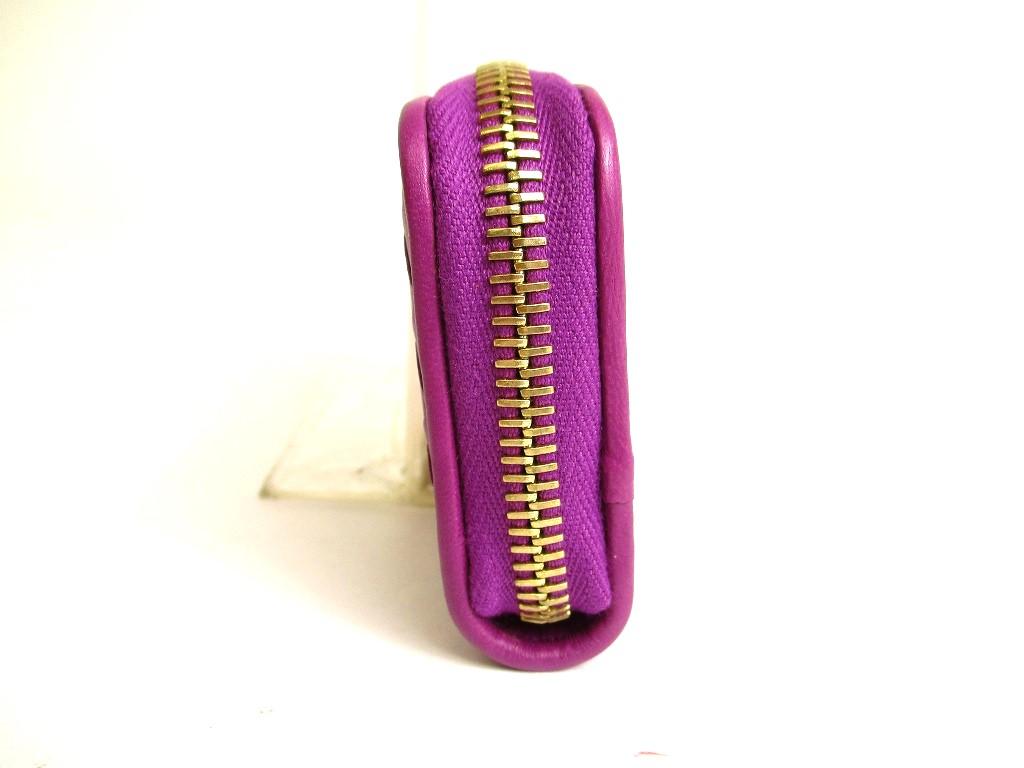 Authentic BOTTEGA VENETA Intrecciato Purple Leather Round Zip Coin Purse #9794  Refurbished