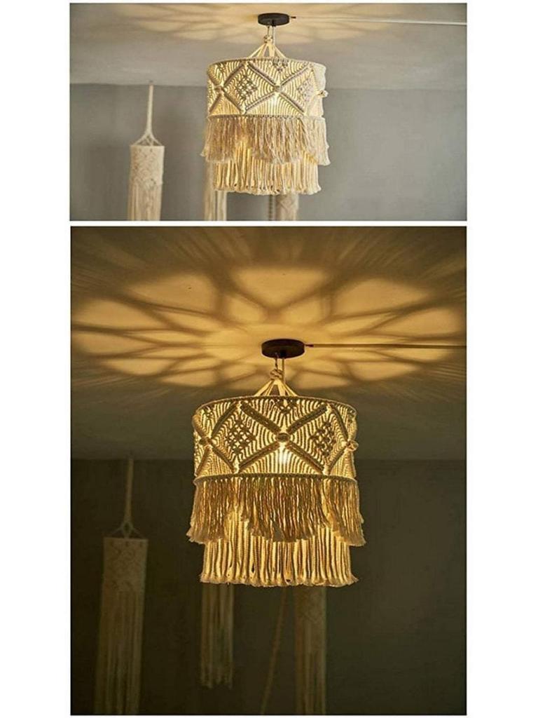 Handmade Nordic Bohemian Cotton Rope Lampshade Pendant Light for Home Décor