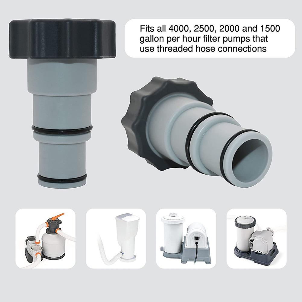 For Intex ARU Threaded Plastic Pool Hose Adapter for 4000 2500 2000 1500 Gallon/Hour Filter Pumps with Threaded Hose Connections