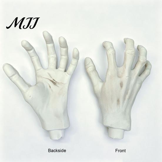 Script Killing Game Supplies 1 Pair Halloween Skeleton Hands, Realistic Plastic Zombie Life Spooky Lawn Cemetery Decors Size Severed Fake Hands