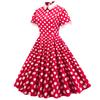 Vintage Polka Dot Printed Dresses for Women Summer Elegant Swing Rockabilly Party A Line Dress Ladies Midi Vestidos