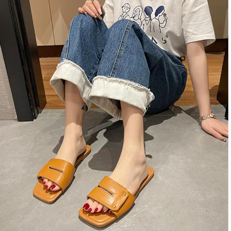 Slippers for Women Summer New Elegant Style Flip Flops  Fashionable All-match Flat Sandals Outdoor Beach