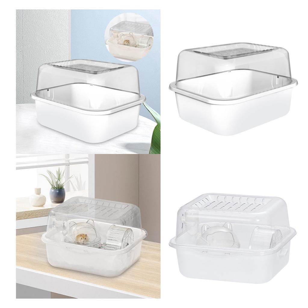 Hamster Cage 25x19x19cm Pet Supplies for Hedgehog Guinea Pig Breathable Lightweight Clear Small Animal Habitat House
