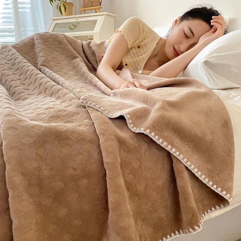 

2025 new class A soft waxy stroking cats blanket four seasons air conditioning blanket waffle double layer composite blanket 110x150cm 1pcs