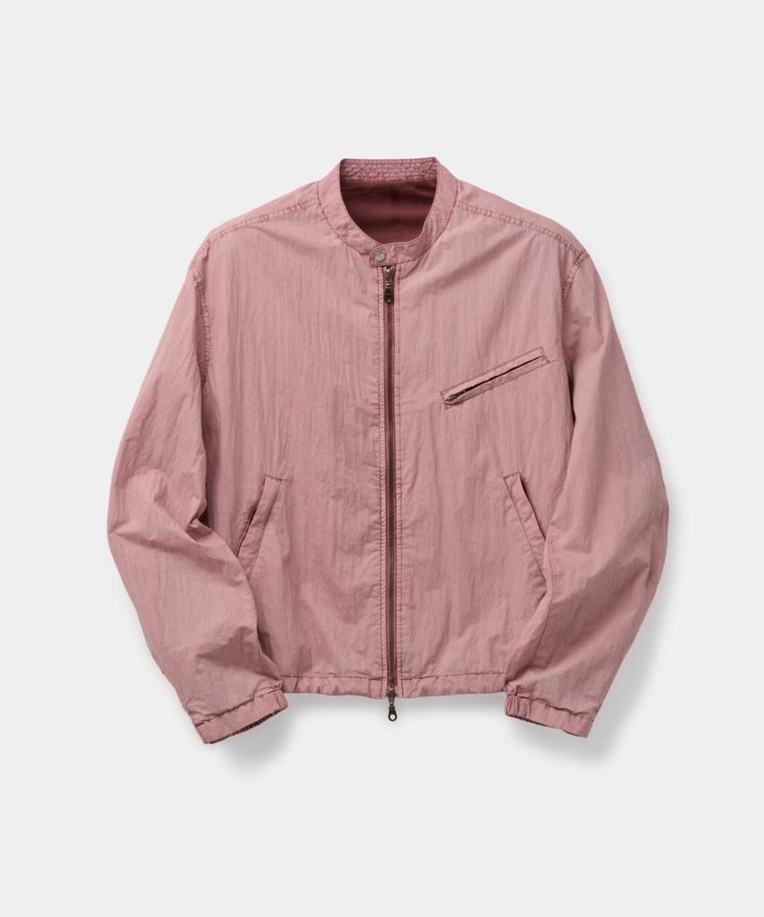 Coor Garment Dyed Biker Jacket (Washed Dusty Pink)
