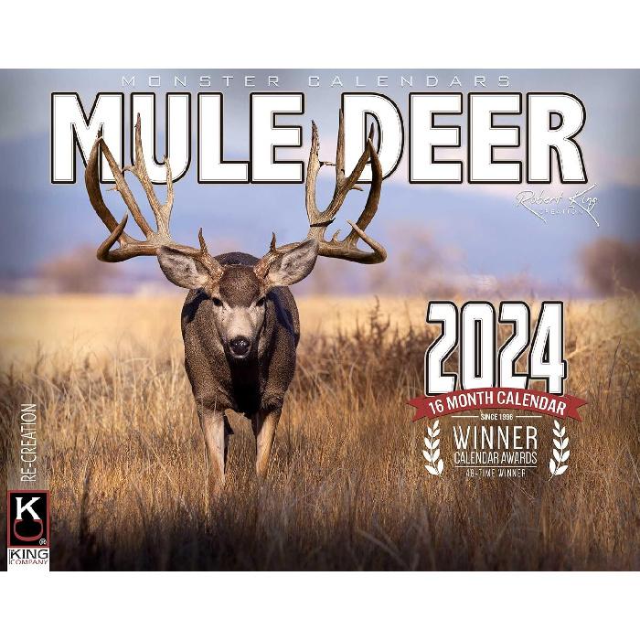 2026 Monster Mule Deer Wall Calendar 16-Month X-Large Size 14x22, Big Buck Calendar by The KING Company-Monster Calendars