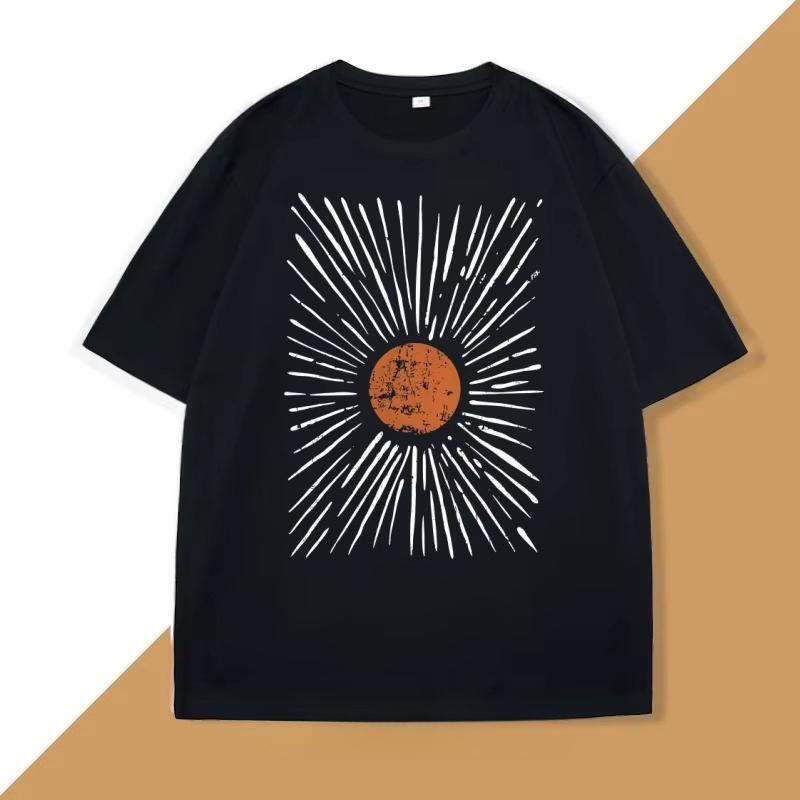 Summer Unisex Tshirt Printed With Patterns Summer Short Sleeved Street Style Casual Pure Cotton Clothing Tshirt
