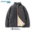 Jeanswest Men's Winter Plush Thickened Stand-Collar Cotton Jacket