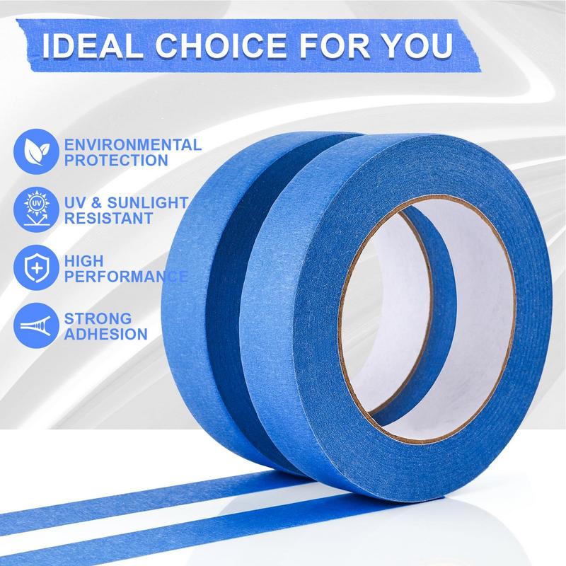 20M 3 Rolls Blue Painter Masking Tape For Painting Edges Trim Wall Ceiling Finishing Clean Release Trim Edge Painter's Tape
