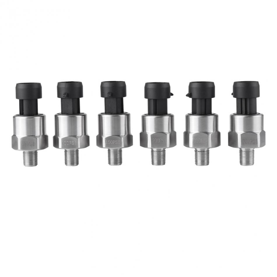 Stainless Steel 1/8" NPT DC 5V Pressure Transducer Sender Sensor For Oil Fuel Water 30/100/150/200/300/500PSI Pressure Senor