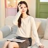 TonLion Women's 100% Cotton Loose Fit Heart Print Long Sleeve T-Shirt