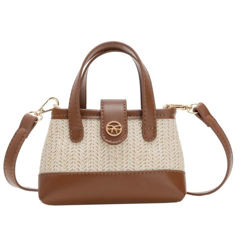 Cute Girls' Bucket Crossbody Bag Pu Material Breathable Summer Baby Outing Accessory Handbag