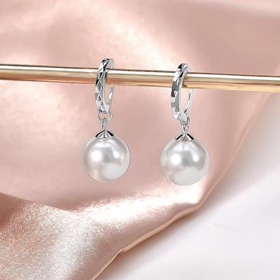S925 Sterling Silver Pearl Hoop Earrings for Women - Stylish, Versatile, and High-End Feel