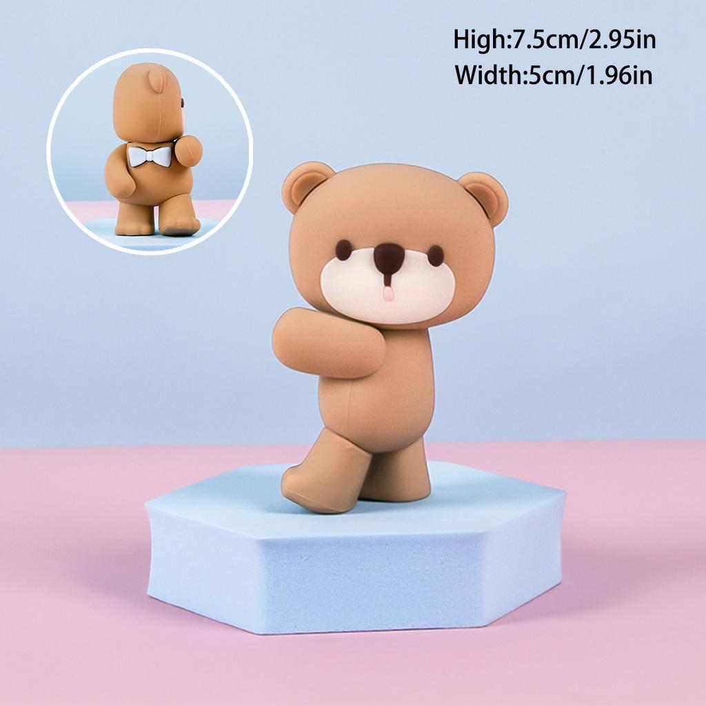 Růžový Modrý Medvídek Topper na Dort Medvídek Panenka Ozdoby Vkládací Dekorace Narozeninového Dortu pro Miminko Chlapec Dívka Oslava 1. Narozenin Odhalení Pohlaví