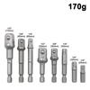 8pc Electric Screw Natural Color 1/2 Hexagonal Handle Adapter 3/8 Square Head 1/4 Extension Rod Tool Sleeve Accessory Set