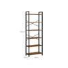 VASAGLE Bookshelf, 6-Tier Shelving Unit with Steel Frame, Tall Rustic Shelves for Living Room, Office, Study, Hallway, Industrial Style