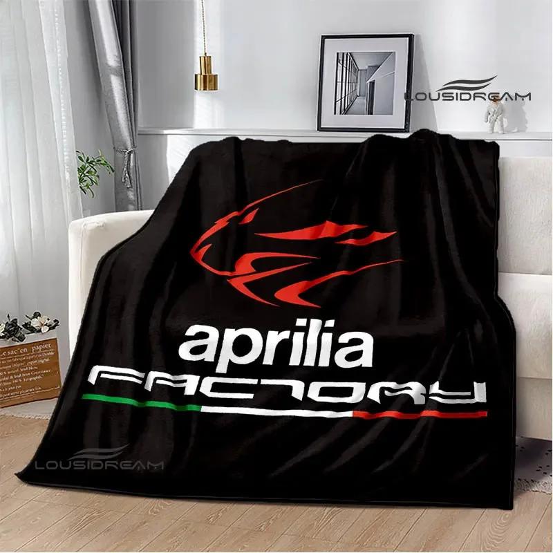 Пледы с принтом логотипа мотоцикла Aprilia Модные теплые пледы Мягкие и удобные пледы Домашние и дорожные пледы Подарок на день рождения 75x90cm