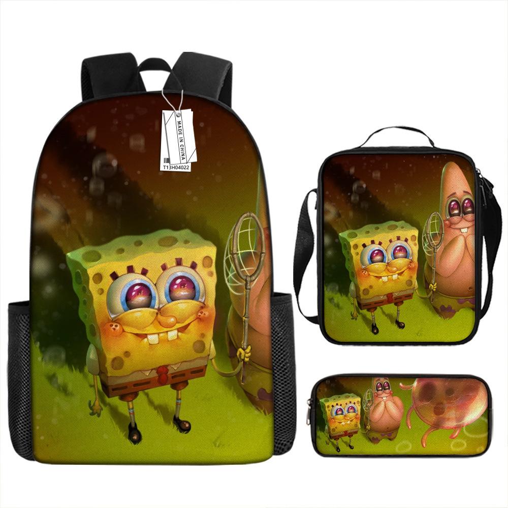 Spongebob Squarepants Children'S School Bag Male And Female Students Backpack Kindergarten Cute Cartoon Backpack Pencil Bag