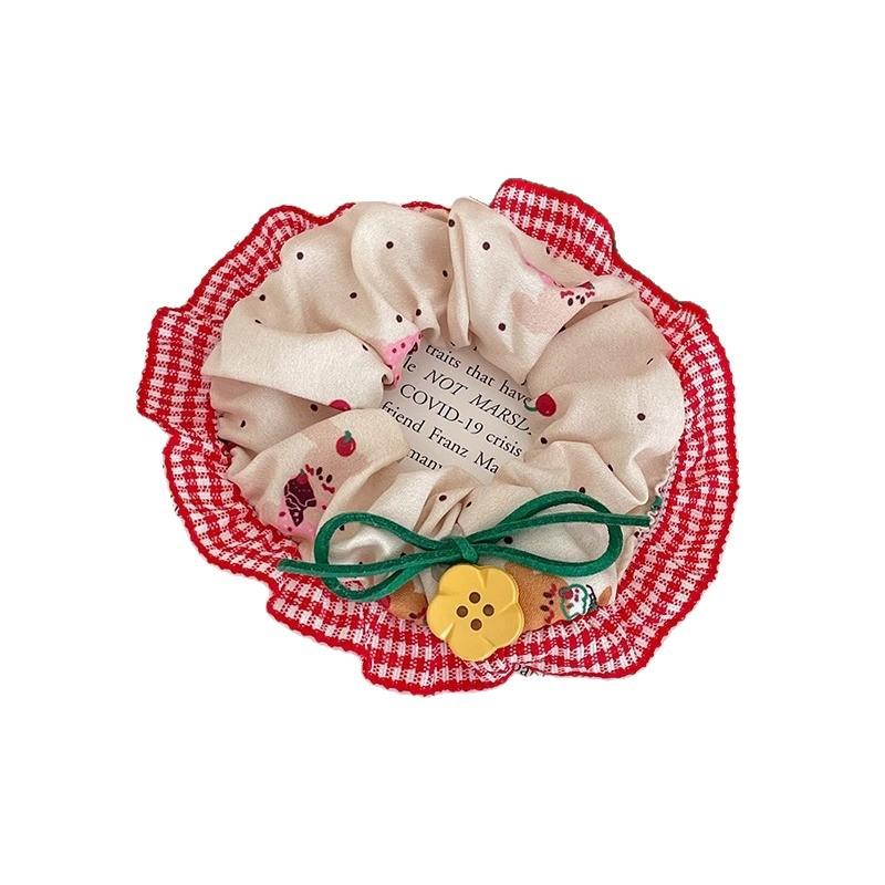 Children's sweet lace large intestine Hair ring girls New style Tie ball Hair Rope High-end Hair Accessories