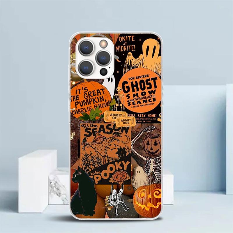 October Fall Halloween Spooky Pumpkin Phone Case For IPhone 16 17 Air 16E 15 14 Plus 13 Mini 12 11 Pro Max 7 8 + SE 2020 Soft TP