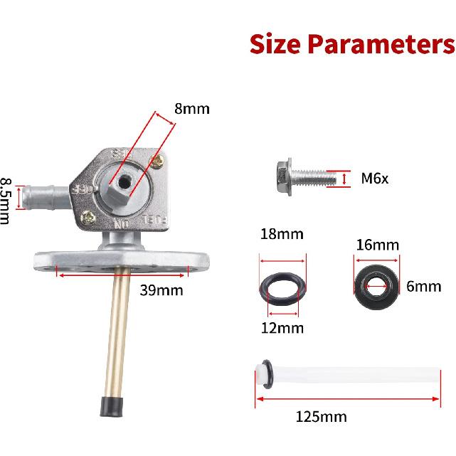 Fuel Tank Petcock Vavle Shut Off Tank Switch Compatible With Honda TRX 250EX 350 400 420 Foreman Recon 250 Rancher TRX400 450 500 Rubicon 500 650