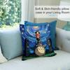 New T-TotoroS Kawaii Pillow Case Short Plush Sofa Decorative Gift Home Double-sided Printing Cushion