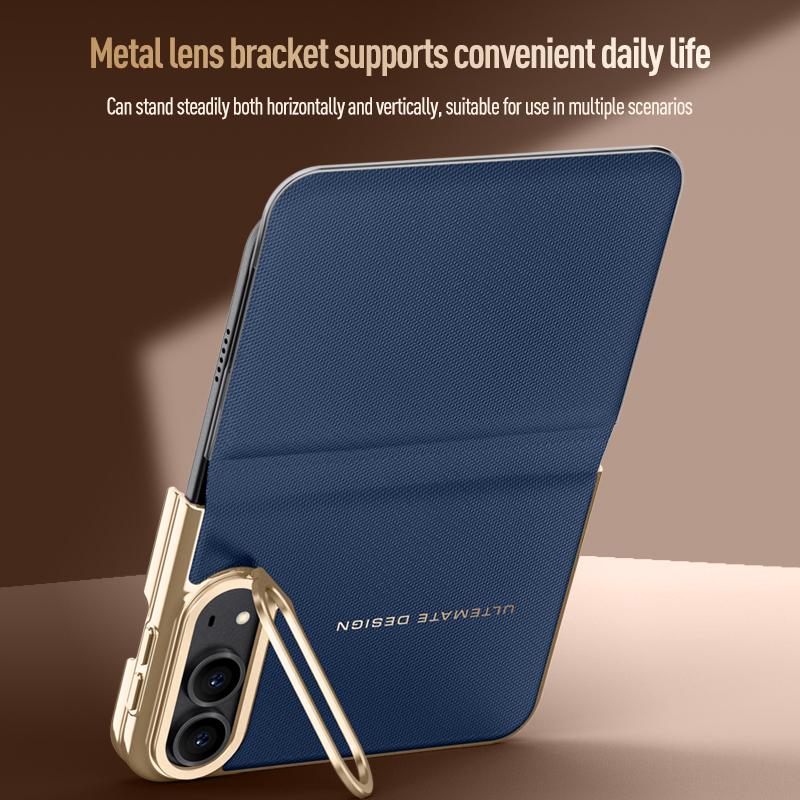 Per iPhone Duo Case Lussuosa Pelle Opaca Amica della Pelle Magnetica Flip Cover Staffa Obiettivo Custodia Protettiva Antiurto Accessori