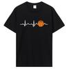 Basketball Heartbeat TShirt Unisex Birthday Gifts Short Sleeves Funny Tees O Neck Cotton Clothes Humor T Shirt