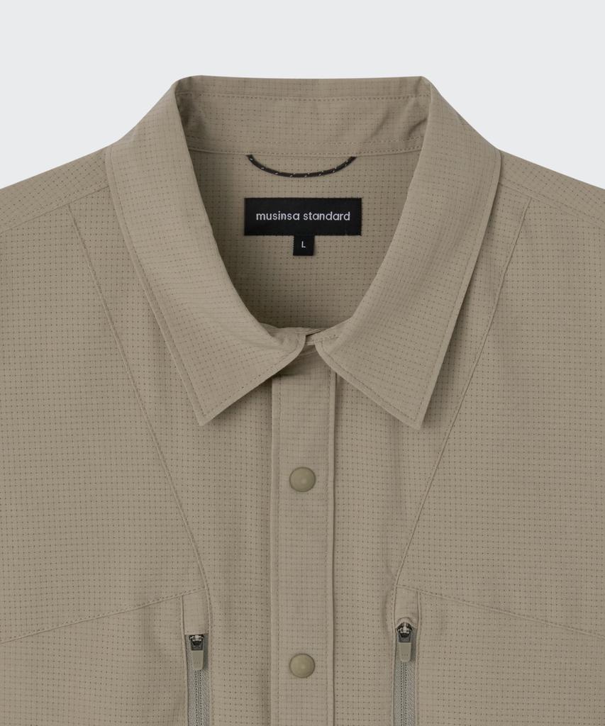 MUSINSA STANDARD [City Leisure] Airy Dot Utility Shirt [Grayish Beige]