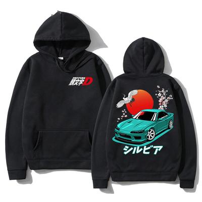 Anime Initial D Drift 2d Print Men/Women Cotton Hoodie Casual Oversized Pullover Popular Sweatshirt Fashion Tops Unisex Clothing