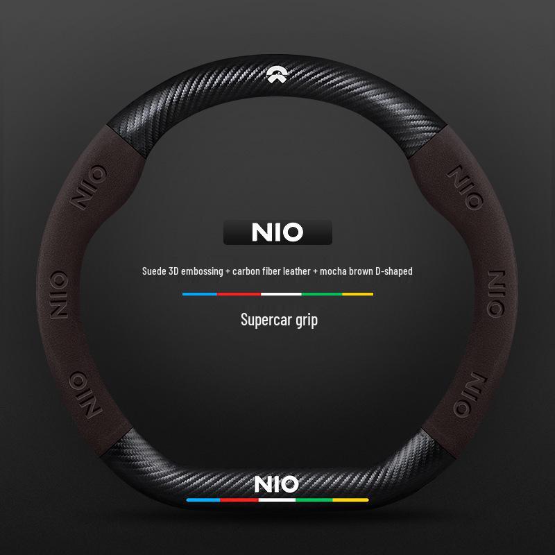 Nio EC6/ES6/ES8/ET7 Carbon Fiber Steering Wheel Handle Cover - All-Season Universal Fit