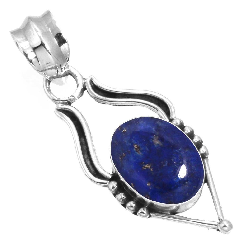 925 Sterling Silver Pendant Women Gemstone Handmade Jewelry Halloween Gift Blue Green Purple Copper Turquoise Pearl Lapis Mother Of Pearl Costume