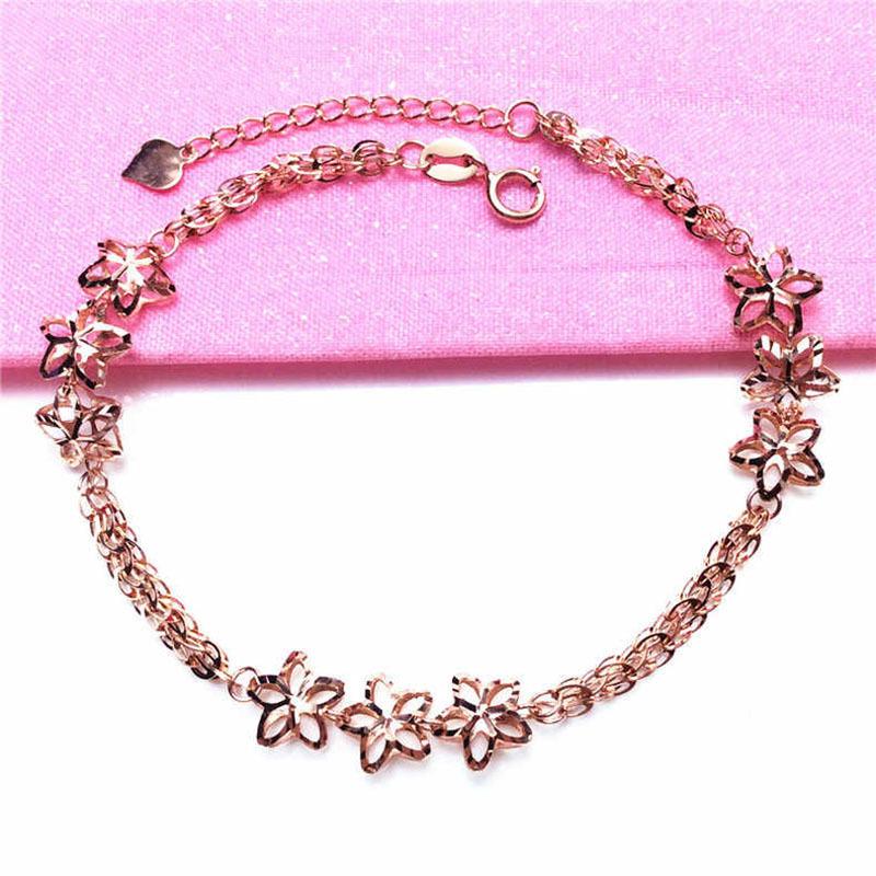 Purple Gold Hollow Star Bracelet Fashion High-End Rose Gold-Plated Car Flower Phoenix Tail Bracelet