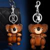 Handgefertigter Leder-Tier-Schlüsselanhänger, Koala Elefant Stil Taschenanhänger, Vintage pflanzlich gegerbte Leder Schmuck Accessoires