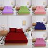 Color Mattress Solid Protector Pillowcase Bedspread Set Home Textile Accessories
