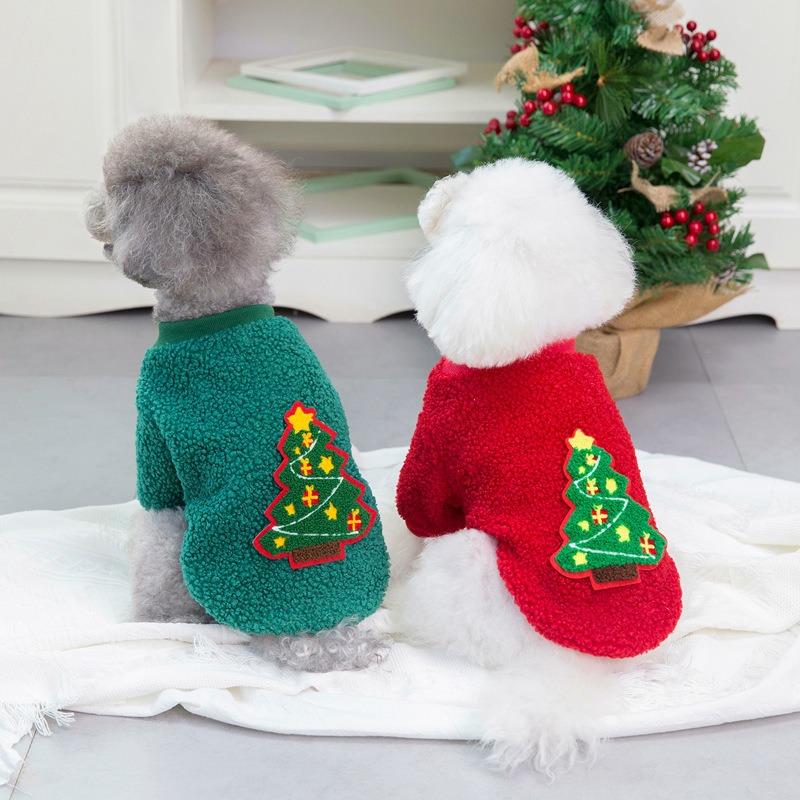 Dog Clothing Cartoon Pet Jacket Garment Kitten Puppy Warm Jacket New Winter Sweaters New Year Pets Apparel Supplies Christmas