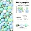 30PCS Silicone Bead Set - Cute Dinosaur, Plant & Flower Designs for DIY Jewelry, Keychains, Bracelets & Craft Pens