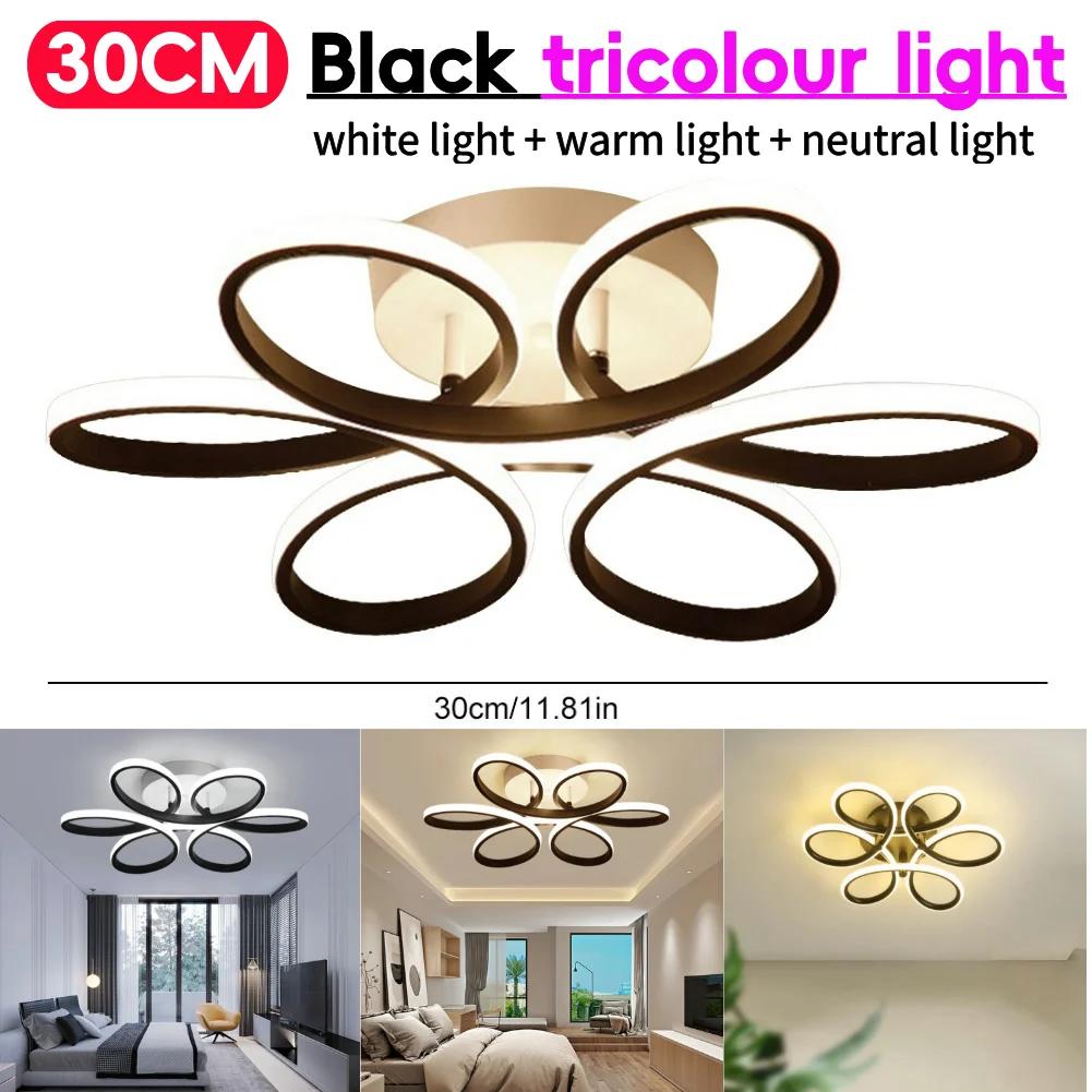 

Бытовая светодиодная люстра 12 Вт, потолочный светильник в современном стиле, три цвета, дизайн в виде цветка, потолочные светильники, сверхяркий светильник для домашнего декора