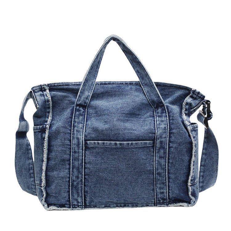 Ins Japanese Harajuku Girl Shoulder Messenger Bag Female Korean Retro Casual Versatile Handbag Denim Bag