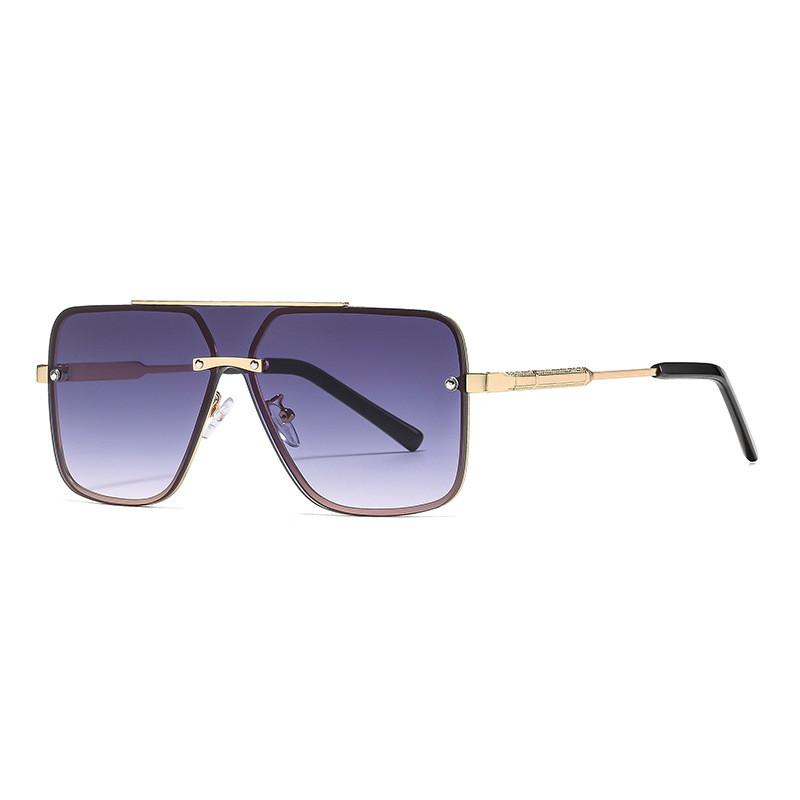 

Mens Highend Protective Sunglasses With Full Frame Design And Antiultraviolet Lens Gold Double Gray