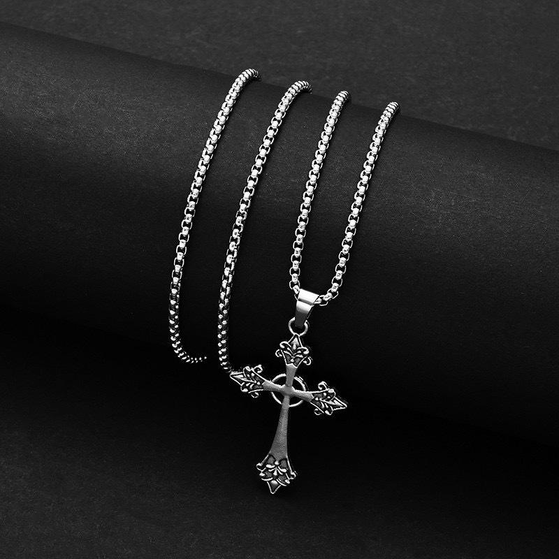 Summer Black Rhinestone Cross Jesus Pendant Choker Necklace for Women Punk Vintage Double Layers Chain Neck Boho Jewelry