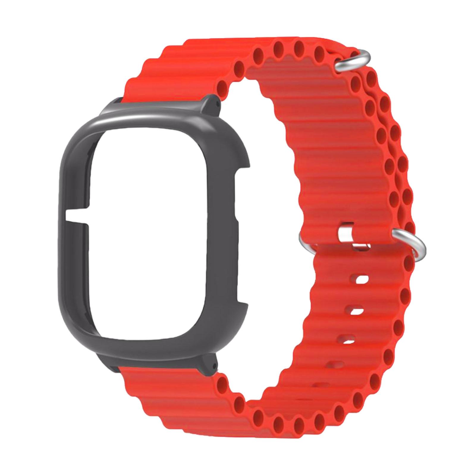 

Sport Silicone Band Easy Installation Durability Watch Strap Skin Friendly Adjustable Flexible with Case for Maintenance красный