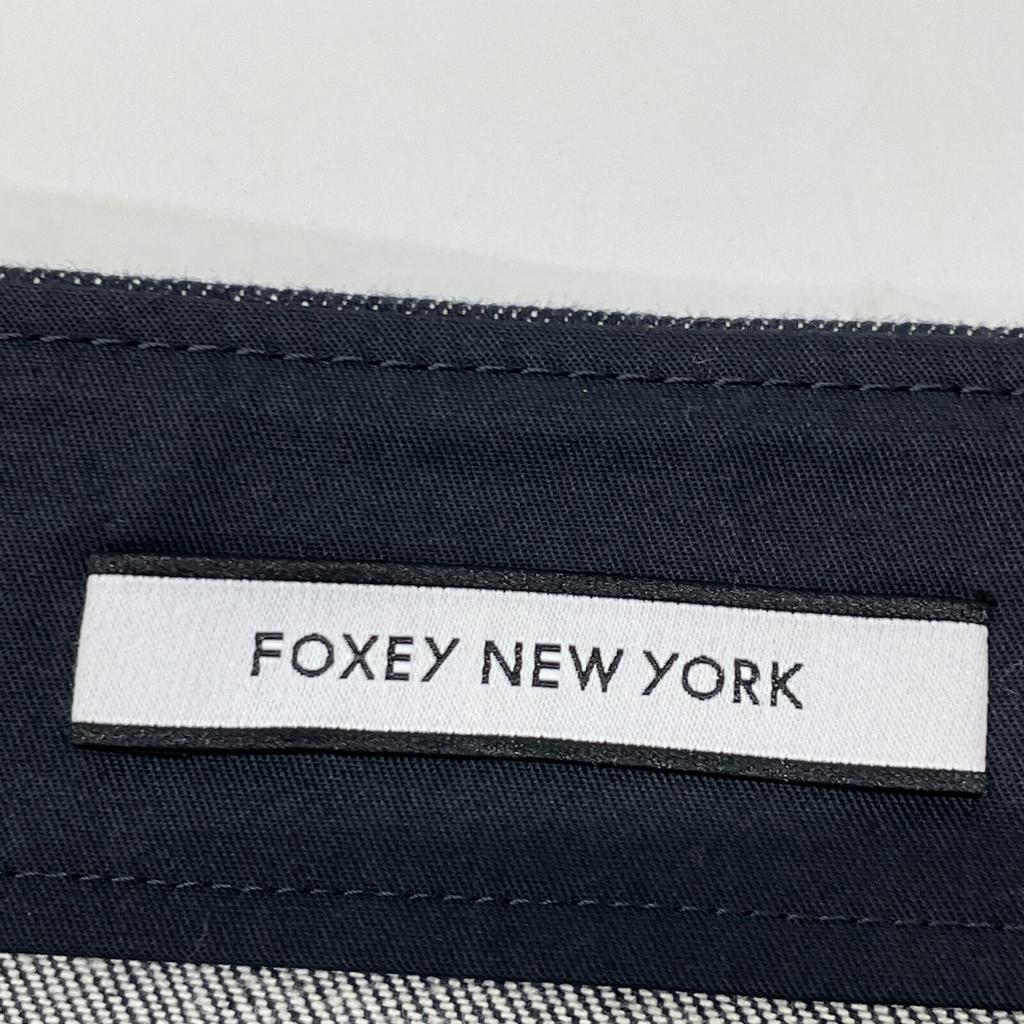 FOXEY NEW YORK 43289 23 Indigo Tulle Layered Denim Flare Skirt skirt 40 IndigoUsed