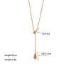 Adjustable Dewdrop Necklace Titanium Steel Metal Necklace Water Drop Tassel Necklace  Jewelry Gifts