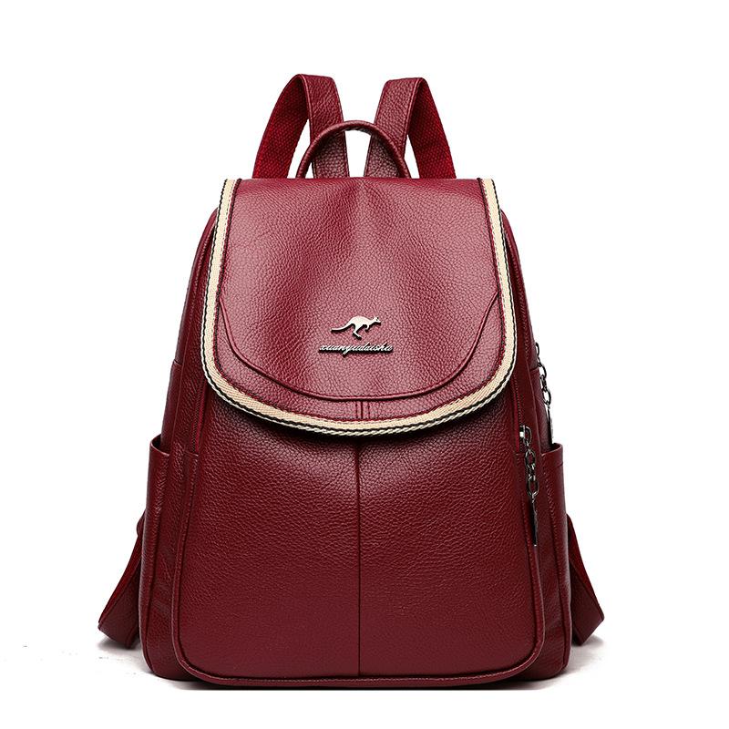 Casual Backpack for Women New Versatile Large Capacity Soft Leather Student Schoolbag Outdoor Travel Backpack Women's Bag