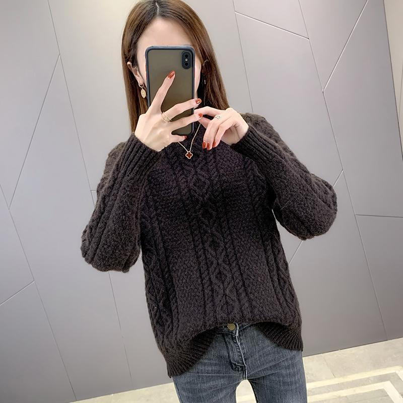 

Свитер-пуловер Twist, женская новая осенняя одежда, полуводолазка, вязаный свитер 2XL темно-коричневого