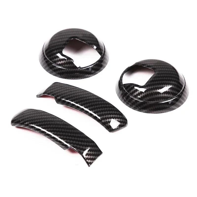 For Fiat 500 2010-2024 ABS Carbon Fiber Car Inside Handle Panel Frame Cover Trim Sticker Car  Accessories
